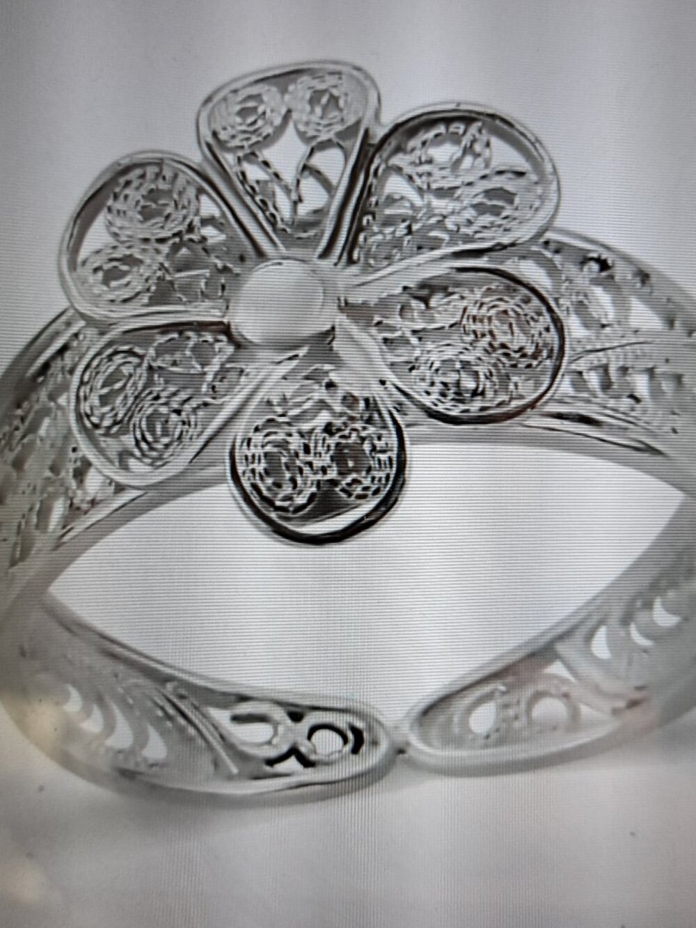 Artisan Sterling Silver Filigree Flower Ring SIZE 5.75 - NEW!